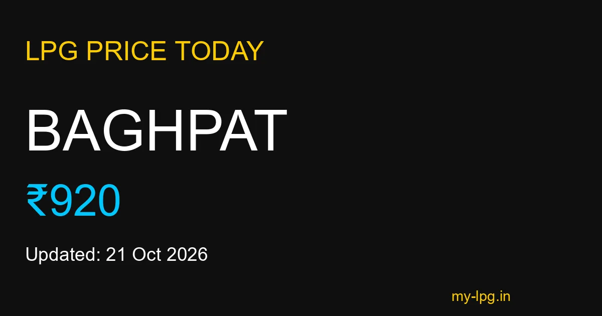 Baghpat LPG Gas Price Today October 2026