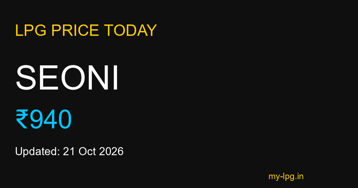 Seoni LPG Gas Price Today October 2026