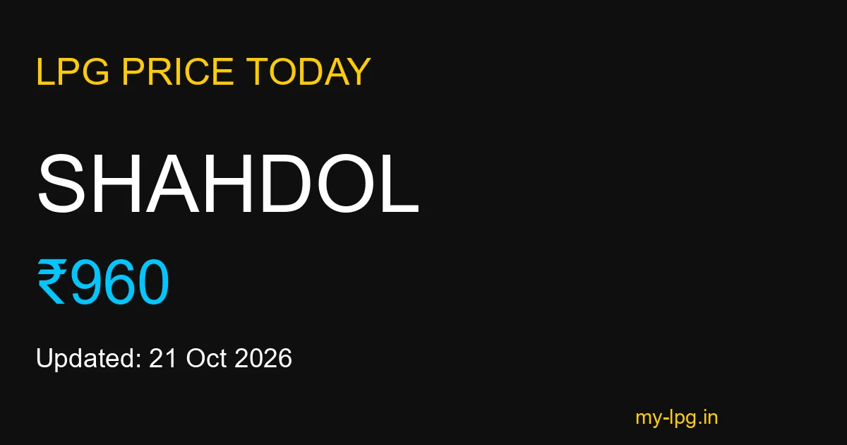Shahdol LPG Gas Price Today October 2026